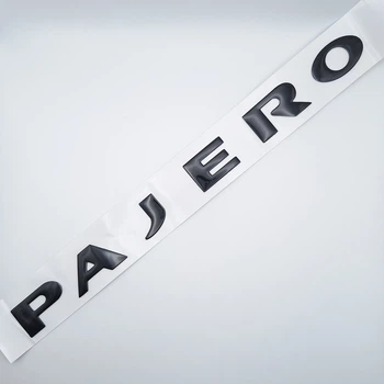 Эмблема надпись Pajero Mitsubishi (чёрный, глянец) 31,3*2,5 см