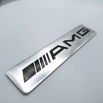 Эмблема алюминиевая AMG Mercedes Benz (хром) 12.0*2.6 см