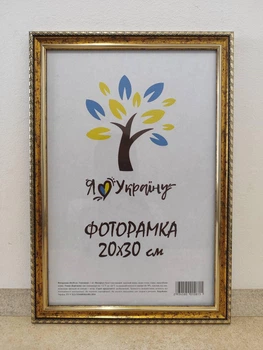 Фоторамка 20Х30, золотая с коричневим обрамлением, 1715-х0100, СКЛО +КАРТОН