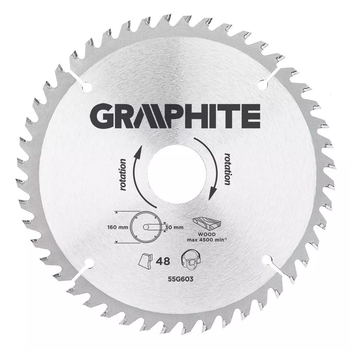 Tarcza do pilarki Graphite 160 x 30 mm 55H603 (5902062997500)