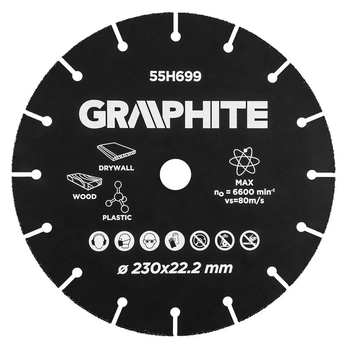 Ріжучий диск HM Graphite 230 x 22.2 мм 55H699 (5902062507037)