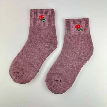 Теплі шкарпетки жіночі класичні однотонні Квітка GM Textile Високі 36-41 Пудровий