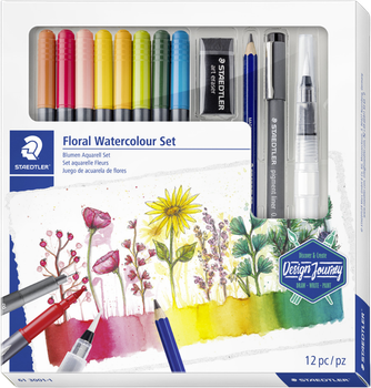 Набір для малювання Staedtler Floral Watercolour Set 61 3001-1 12 шт (4007817076781)