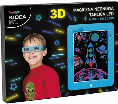 Tablica Kidea magiczna neonowa 3D LED niebieska (5901130080175)