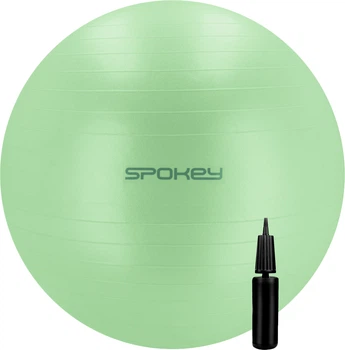 Piłka gimnastyczna z pompką Spokey FITBALL 55 cm Zielona (943624) (5905339436245)