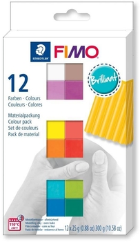 Zestaw gliny polimerowej Fimo Soft Brilliant 12 kolorów x 25 g (4007817053416)