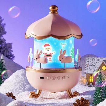 Нічник-проектор з Bluetooth Fairy Tale E03 6 проекцій рожевий