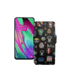 Чохол-книжка з екошкіри для телефону Samsung Galaxy A40 (A405) Бітлз