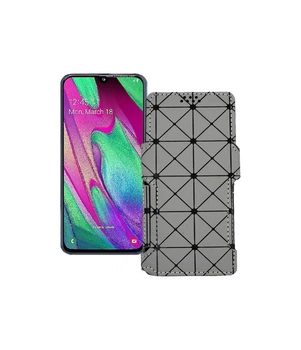 Чохол-книжка з екошкіри для телефону Samsung Galaxy A40 (A405) Сірий ромб