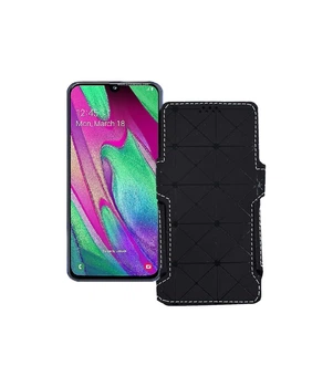 Чохол-книжка з екошкіри для телефону Samsung Galaxy A40 (A405) Чорний ромб