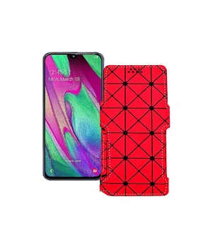 Чохол-книжка з екошкіри для телефону Samsung Galaxy A40 (A405) Червоний ромб