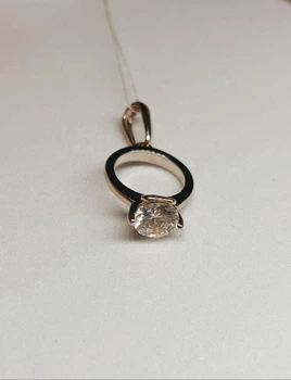 Серебряная подвеска "Кольцо" с камнем. 3624379