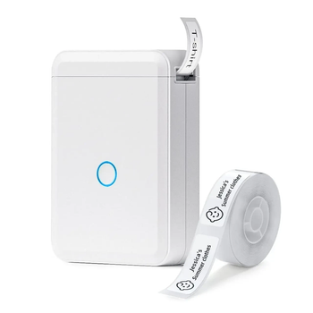 Термопринтер для печати наклеек NIIMBOT D110 White, + бумага 15Х30