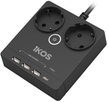 Сетевой фильтр-удлинитель Ikos F25S-CU Black (0006-CEF)