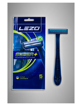 Одноразові станки для гоління LEZO SUPER+ чоловічі 5 шт (4820185700078)