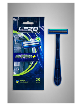 Одноразові станки для гоління LEZO SUPER+ чоловічі 3 шт (4820185700061)