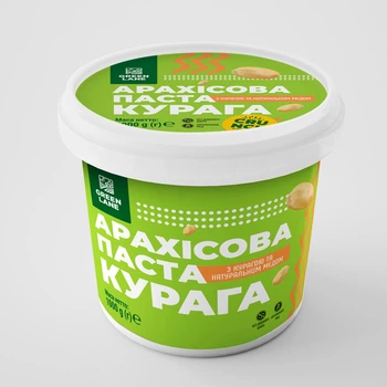 Арахісова паста кранч з курагою та медом 1000 р., натуральна, без доданого цукру КУРАГА CRUNCH