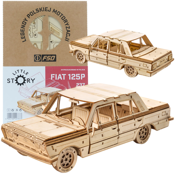 3D Пазл дерев'яний Little Story FSO Fiat 125p 26.2 x 11.7 x 8.5 см 237 деталей (5904100407873)