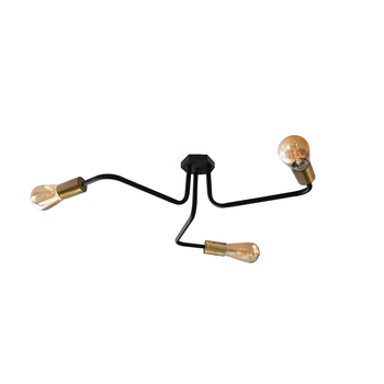 Люстра лофт MSK Electric Maze із бронзовими патронами MSK Electric NL 6060/3 BK+BN