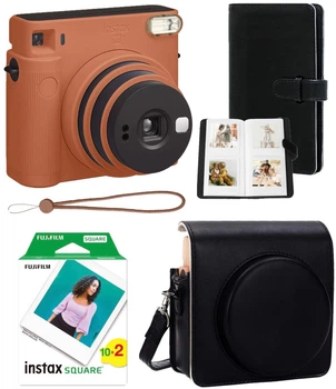 Набор с фотокамерой мгновенной печати Fujifilm INSTAX SQ1 EX D Orange / картриджи (20 фото) / альбом (80 фото) / чехол черный / ремешок / фотоаппарат INSTAX Square SQ1