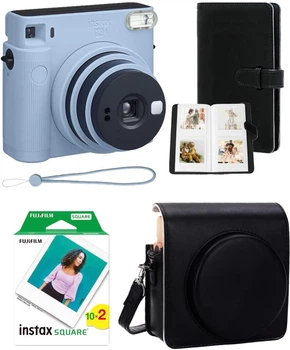 Набор с фотокамерой мгновенной печати Fujifilm INSTAX SQ1 EX D Blue / картриджи (20 фото) / альбом (80 фото) / чехол черный / ремешок / фотоаппарат INSTAX Square SQ1