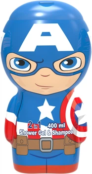 Шампунь-гель Air Val International Marvel 2 в 1 Captain America 2D 400 мл (8411114090337)