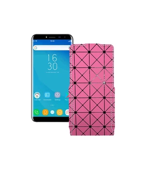 Чохол-флип з екошкіри для телефону Oukitel C8 Рожевий ромб