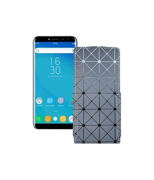 Чохол-флип з екошкіри для телефону Oukitel C8 Сірий ромб