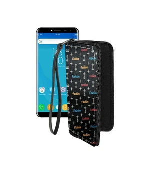 Чохол-гаманець з екошкіри для телефону Oukitel C8 Фешн чорний