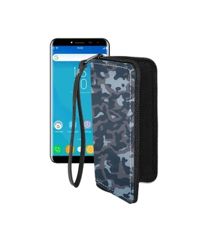 Чохол-гаманець з екошкіри для телефону Oukitel C8 Хаки-синій