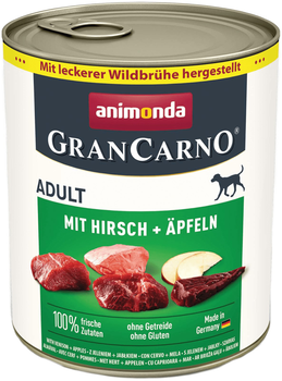 Корм вологий для собак Animonda GranCarno Adult Deer with Apple з олениною і яблуком 800 г (4017721824842)