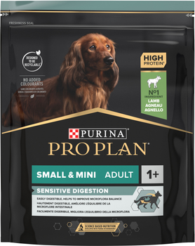 Сухий корм Purina PRO PLAN Small&Mini Adult 1+ Sensitive Digestion для дорослих собак дрібних порід з чутливим травленням, з ягнятком 700 г (7613036611299)