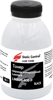 Тонер Static Control Odyssey Lexmark универсальный 60 г Black (фасованный) (LMXOS-60B-P)