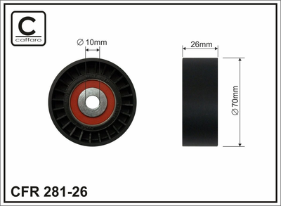 Ролик направляючий Caffaro FORD Mondeo IV, S-MAX, Galaxy 2.2 TDCi 03.08- ( 281-26 )