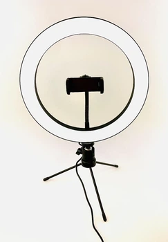 Кільцева світлодіодна лампа з міні-штативом і знімним шарніром Ring Light LED S5018-HXD-26CM