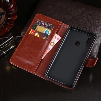 Чехол Idewei для Huawei P Smart 2019 / POT-LX1 книжка кожа PU с визитницей коричневый