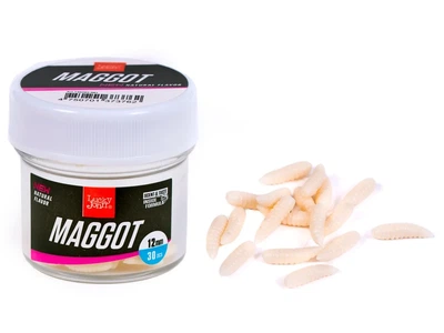 Силіконова принада Lucky John Maggot 12 mm (140202) 001*30 шт.