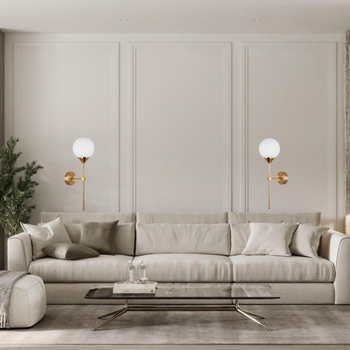 Золотое современное бра на 1 лампу "Bulb" (52-LW9521-1 GD+WH)