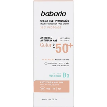 Крем Babaria солнцезащитный для лица антивозрастной тонирующий SPF50+ 50 мл
