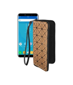 Чохол-гаманець з екошкіри для телефону Oukitel C8 Коричневий ромб
