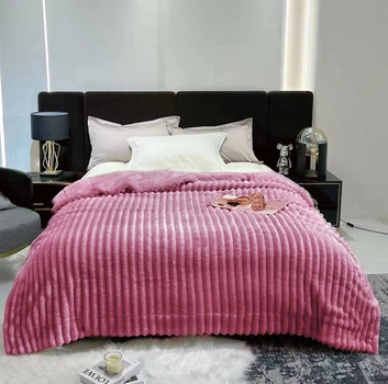 Двошаровий плед Королівський Шарпей на овчині L&M Home Textiles Курна троянда євро 200х230