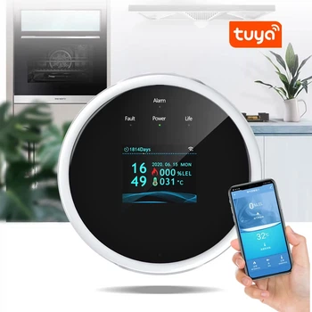Датчик утечни природного газа GS21 с поддержкой UKC Tuya Smart и Wi-Fi White