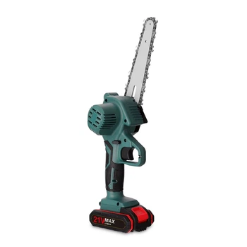 Аккумуляторная цепная пила сучкорез для обрезки деревьев Electric Chainsaw 6" 21V 2 АКБ Blue (3_05747)