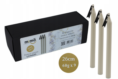 Świeca zapachowa MiMic Candles Lungo Naturalna Sojowa 9 szt (5905317664462)