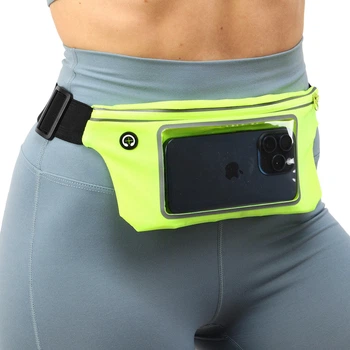 Чехол-сумка на пояс для бега RUNNING WAISTPACK SP-Sport GA-507 (р-р 27х11,5см, эластан, полиэстер, Лимонный)