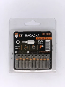 Насадка Т20*25мм, 1/4", CrV "LEVTOOLS" 501-052