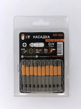 Насадка РН3*50мм, 1/4", CrV "LEVTOOLS" 501-024