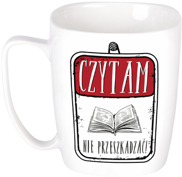 Kubek ceramiczny Nadwyraz Czytam nie przeszkadzać 400 ml Biały (5901005002516)