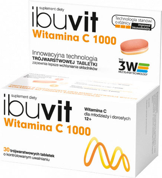 Witaminy Farmaceutyczne Polpharma Ibuvit Witamina C 1000 30 tablets (5903060617902)