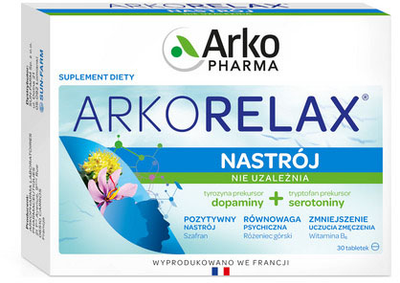 Naturalny suplement diety Arkopharma Arkorelax Nastroj 30 tablets (5907464420847)